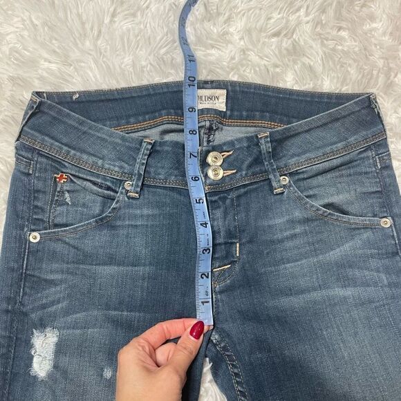 Hudson Skinny Jeans Womens Size 26 Low Rise Flap Pockets Distressed Made in USA - Picture 9 of 14
